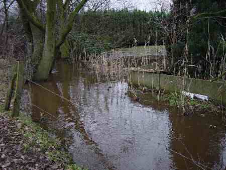 Laarsebeek buiten oevers op 31 december 2002